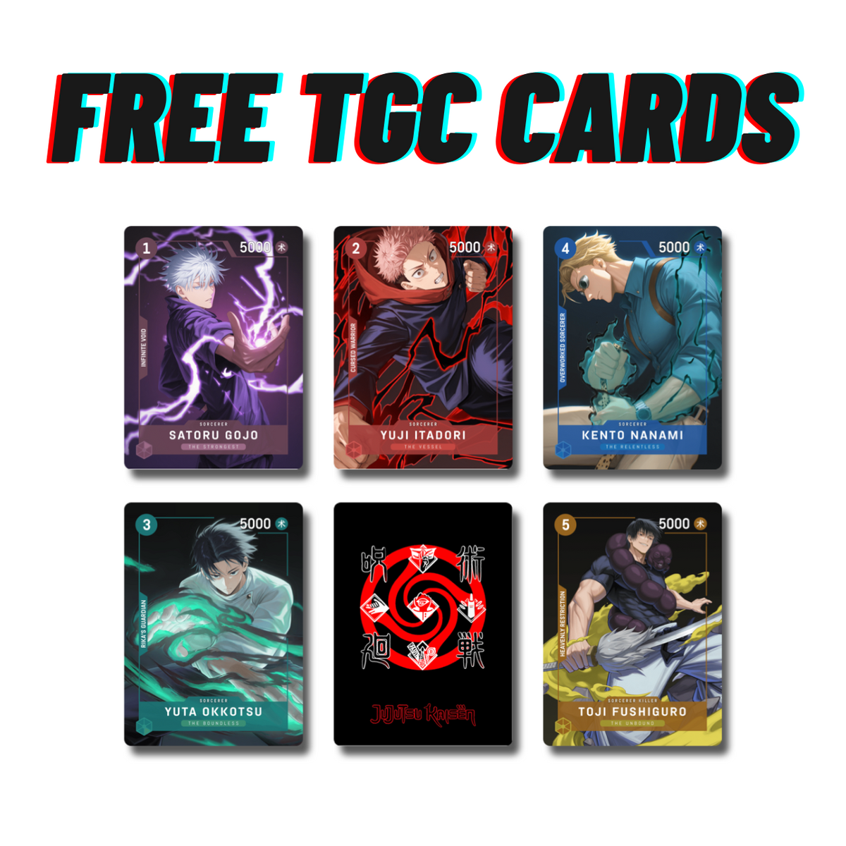 Jujutsu Kaisen Board Game JJK Party game for 2-6 Players (FREE TCG CARDS)